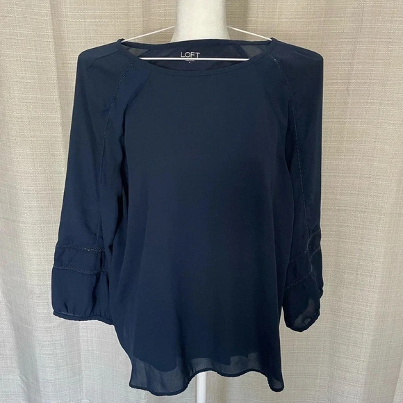 Women's LOFT Long Sleeve Blouse - Sz. L - Picture 1 of 3